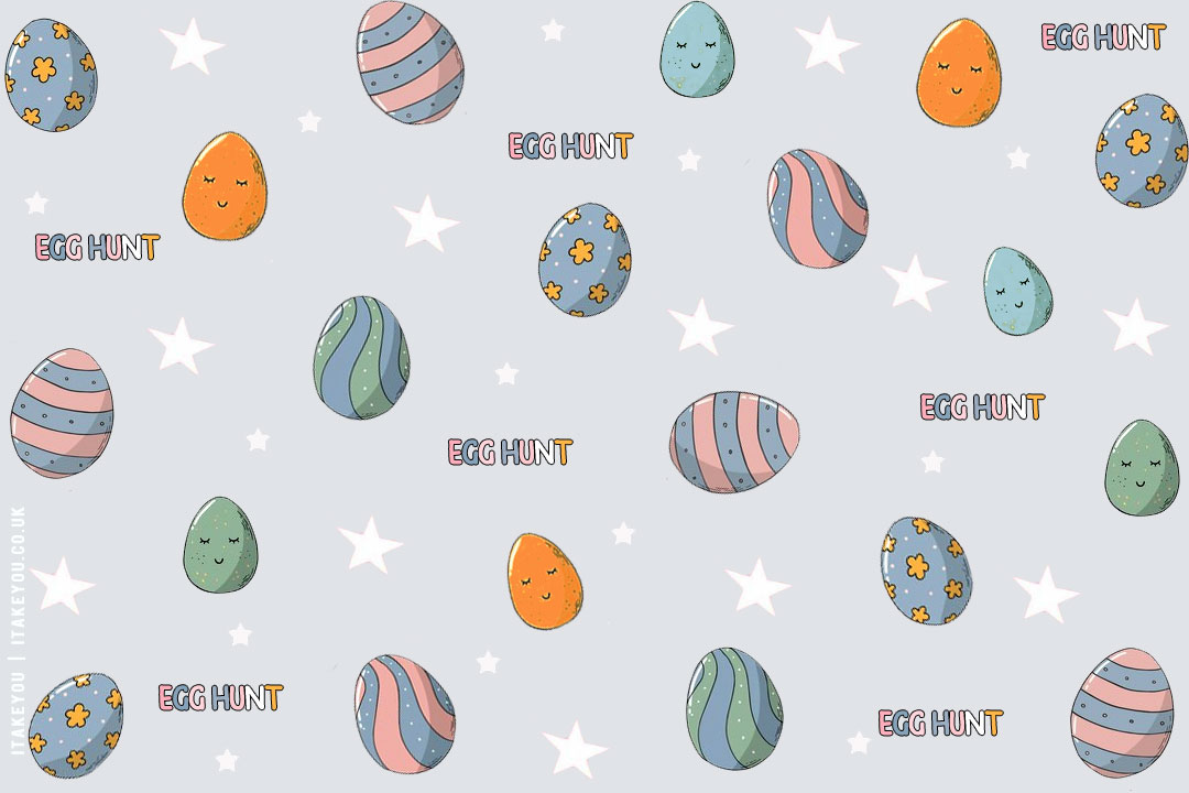 Easter Wallpaper Ideas For The Season : Easter Egg Hunt Blue Wallpaper