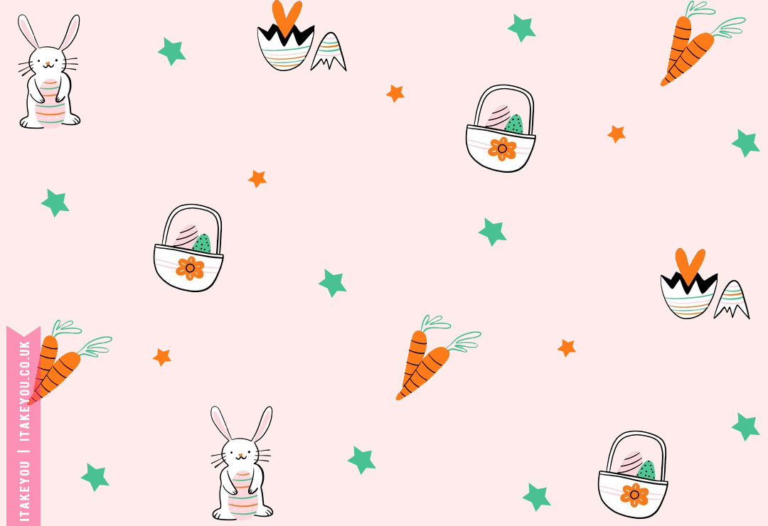 Easter Wallpaper Ideas for the season : Bunny & Heart Hatching Wallpaper
