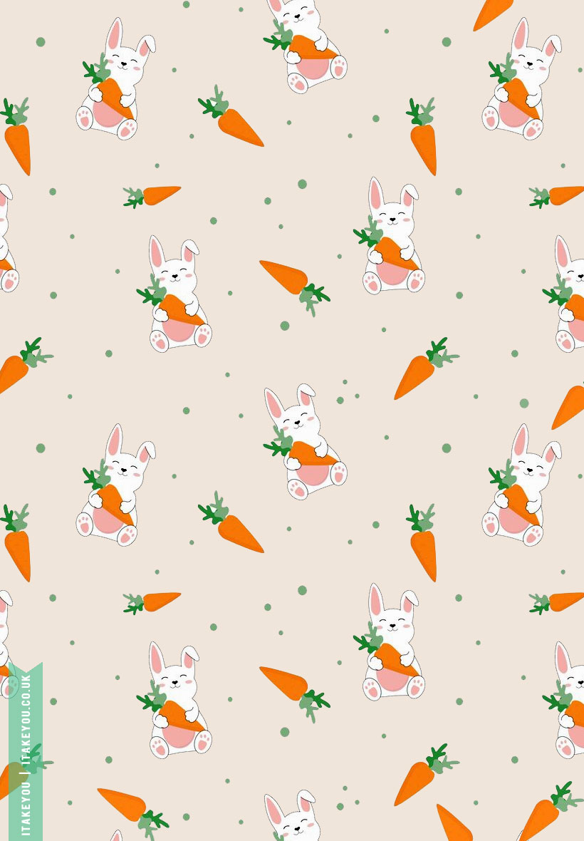 15 Preppy Easter Wallpaper Ideas : Bunny & Carrot Wallpaper for iPad