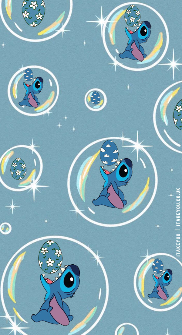 15 Preppy Easter Wallpaper Ideas : Stitch’s Bubble Bliss