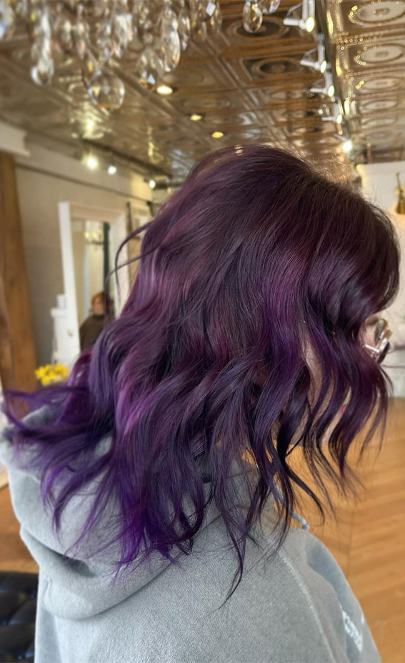 15 Aubergine Hair Colour Ideas : Purple Aubergine
