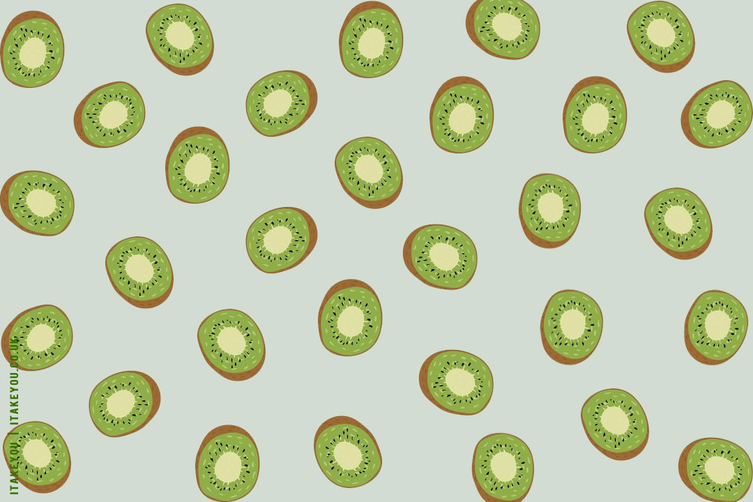 12 Fruity Wallpaper Ideas for Desktop & Laptop : Aesthetic Kiwi Pattern Wallpaper