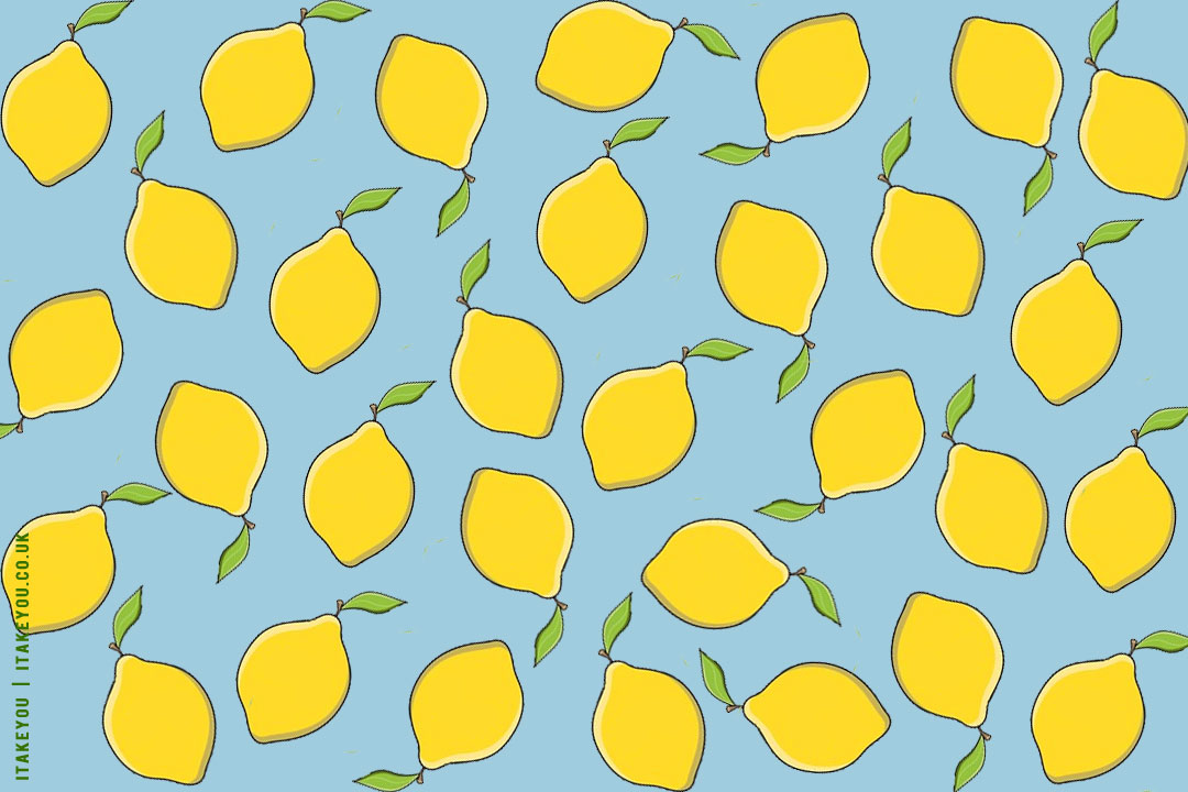 12 Fruity Wallpaper Ideas for Desktop & Laptop : Preppy Lemon Aesthetic Wallpaper