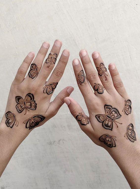 20 Simple Henna Ideas for Stylish Expressions : Butterfly Henna Design