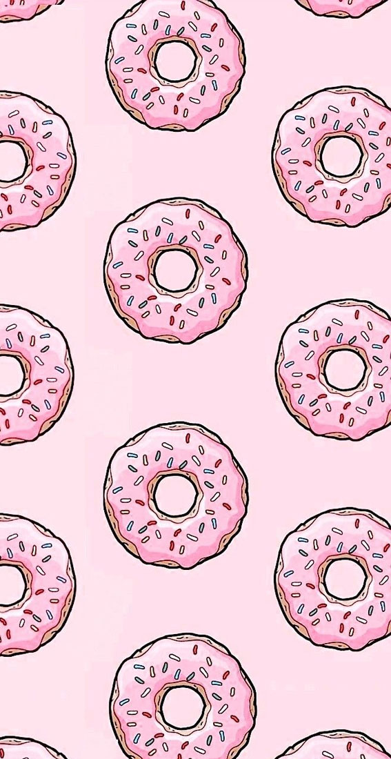 30 Aesthetic Summer Wallpapers for iPhone : Iced Donut