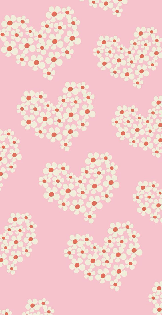 22 Cute Summer Wallpaper Ideas for 2024 : Daisy Heart Pink Wallpaper