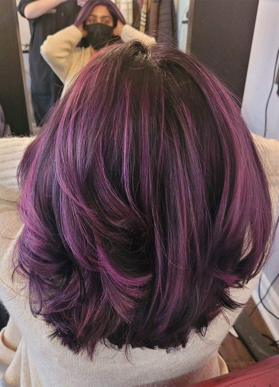 dark aubergine hair color, aubergine hair colour, aubergine hair color with highlights, Aubergine hair color ideas, dark purple hair color, White aubergine hair color, aubergine red hair color