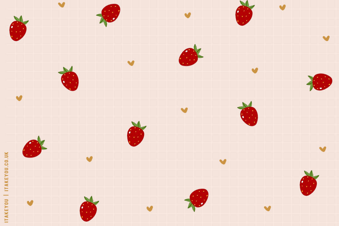 12 Fruity Wallpaper Ideas For Desktop & Laptop : Preppy Strawberry