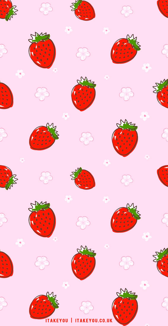 30 Aesthetic Summer Wallpapers for iPhone : Flower & Strawberry
