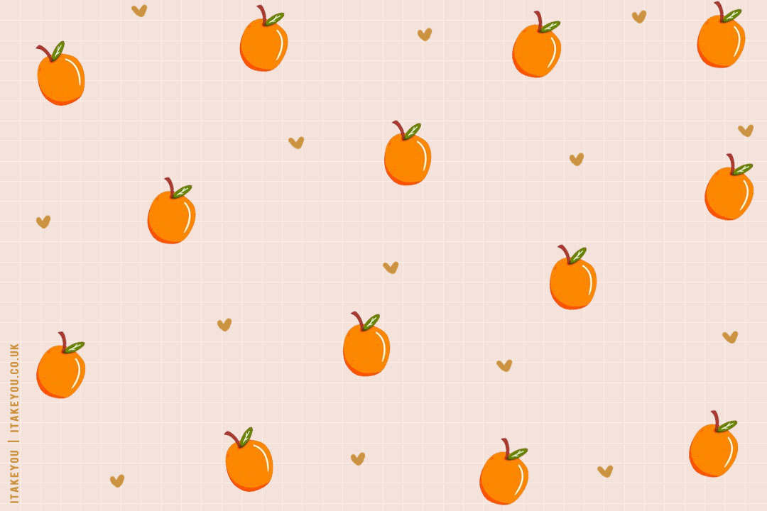 12 Fruity Wallpaper Ideas for Desktop & Laptop : Tangerine & Love Heart Wallpaper