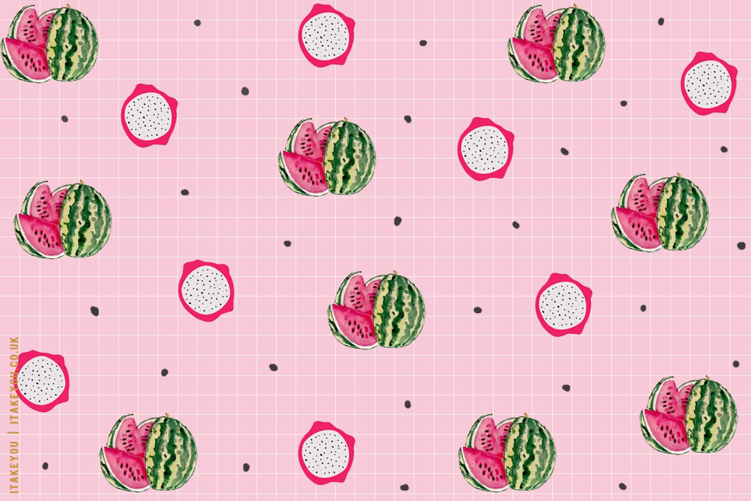 12 Fruity Wallpaper Ideas for Desktop & Laptop : Dragon-Fruit & Watermelon Wallpaper
