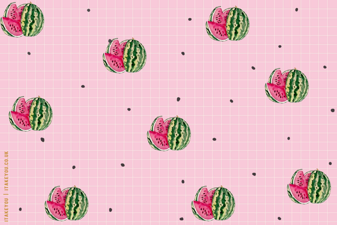12 Fruity Wallpaper Ideas for Desktop & Laptop : Preppy Watermelon Wallpaper
