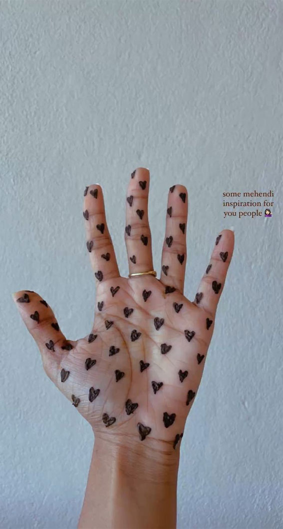 25 Mesmerizing Henna Designs : Cute Love Heart Henna on Hand